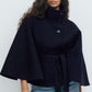 💗 LAATSTE WEEK -50% KORTING! 🧥 Dames Cape-Jas Met Opstaande Kraag & Riem – Kleine-Schoonheid Ontwerp, Tijdeloze Esthetiek!
