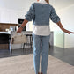 💥💥 Modieuze Tweedelige Denim Set voor Dames - Lange Mouwen Top & Broek!