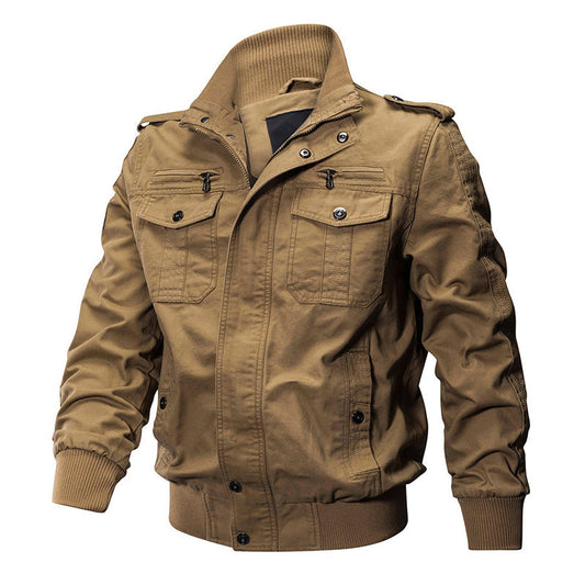 💪 Heren Militaire Jas Met Opstaande Kraag & Rits - Stijlvol & Functioneel!