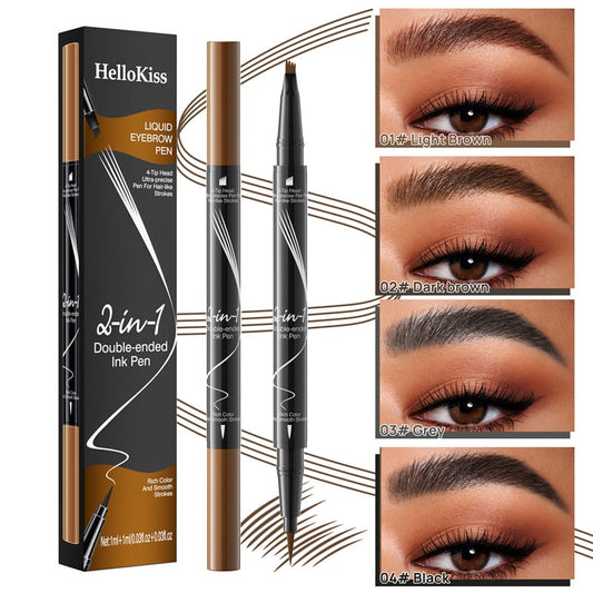 👁️ 2-In-1 Waterdichte Langdurige Oogpotlood - Perfecte Wenkbrauwen & Eyeliner!