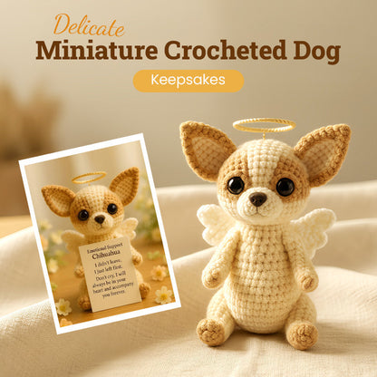 🐾👼 Delicate Miniatuur Gehaakte Hondensouvenir – Emotionele Troost, Engel Ontwerp！