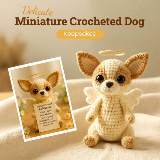 🐾👼 Delicate Miniatuur Gehaakte Hondensouvenir – Emotionele Troost, Engel Ontwerp！