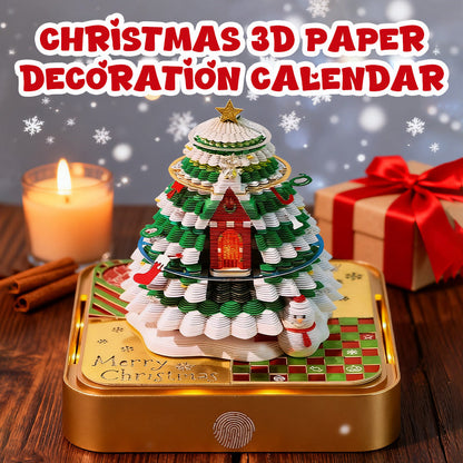 🎄✨ Kerstmis 3D Papieren Decoratiekalender – Cartoonillustraties, Weekelijks Ontvouwend Ontwerp & Multifunctioneel (Boekenlegger+Pennenhouder)!