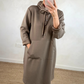 💃 Oversized Hoodiejurk met Zakken – Capuchon met Trekkoord & Veelzijdig voor Herfst/Winter! ✨