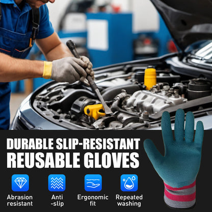 🔧🧤 Duurzame Antislip Herbruikbare Handschoenen – Slijtvaste Bescherming, Slipvaste Rubberen Coating & Ergonomische Comfort (Milieuvriendelijk)!