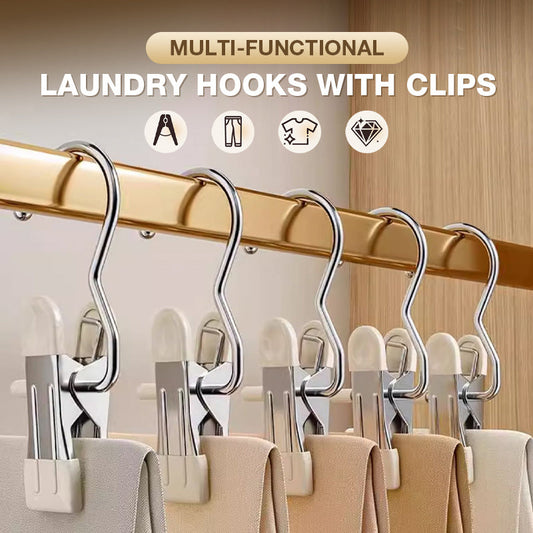 👔🧺 Multifunctionele Washaken met Clips – Sterke Klemkracht, Antislip Rubber & Duurzaam Roestvrij Staal (Veelzijdig voor Wasmachine & Opbergruimtes