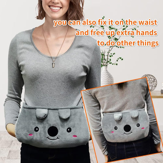 ❄️Zomerfresh 50% Korting!🧸Draagbare Warmwaterkruikgordel Met Pluchen Hoes – 900 ml navulbare warmtewikkel