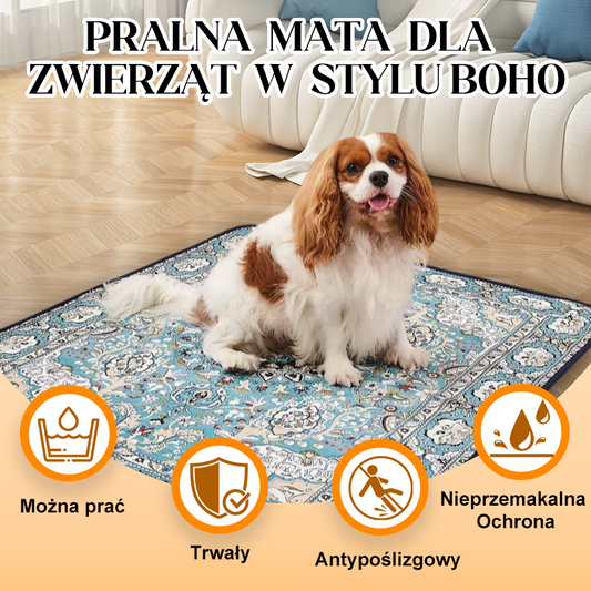 🐾🧺 Wasbare Boho-stijl Huisdiermat – Multifunctioneel, Snelle Absorptie & Antislip（Perfect voor Hondentraining & Thuisdecoratie!）