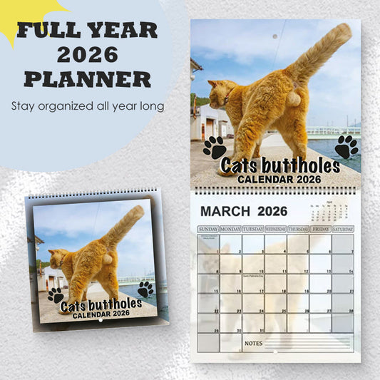🐱😂 2026 Grappige Kattenwandkalender – Humoristische Afbeeldingen, Volledige Jaarplanning & Uniek Cadeau voor Kattenliefhebbers!