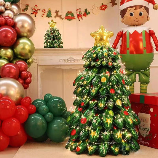 🎄✨ Kerstboom Ballonnen Premium Aluminiumfolie – Uniek Ontwerp, Meerdere Feestgelegenheden & Herbruikbaar（Perfect voor Kerstdecoratie!）