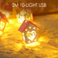 LED Christmas Wooden House String Lights
