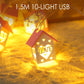 LED Christmas Wooden House String Lights