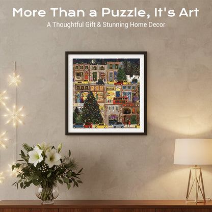 ❄️✨ Winter Lights Decoratieve Puzzel Set – 500 Stukjes, Verlichte Frame & Kerstillustraties（Feestelijke Decoratie & Stressverlichting!）