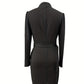 ✨ Elegante V-Hals Slim-Fit Jurk – Opstaande Kraag, Taille-Accent & Pencil Cut (Multifunctioneel Chique voor Elk Moment!)
