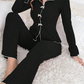 🖤Black Friday topper!✨ Geribbelde Pyjama Set voor Dames – Eleganter Reverskraag, Strikdetail & Flatterend Snijwerk (Zachte Stof, Meerdere Kleuren & Maten S-3XL!)