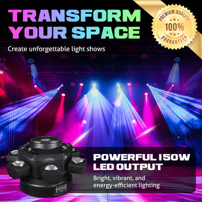 🎄Kerstdeal ALTIJD 50% KORTING!✨ Multi-Beam LED Sfeerverlichting (150W) – Dynamische Lightshows voor Feesten/Podia/Clubs – Eenvoudig Bedienbaar met Afstandsbediening!