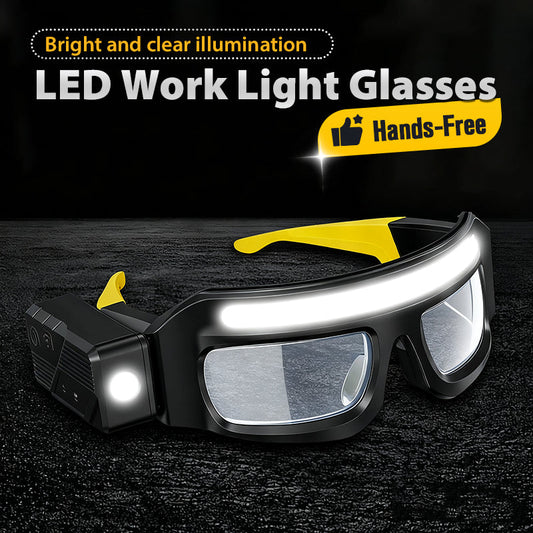 ❄️Zomerfresh 50% Korting!🔦Oplaadbare LED-Werklampbril – Handsfree Verlichting met Bewegingssensor voor Klussen, Reparaties & Outdoor