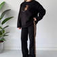 🎉Nieuwjaars Cadeau 50% KORTING!🔥Dames 2-delige Casual Set (Leopard Print Accent) – Oversized & Comfortabel: Geen Meer Outfit-Stress!