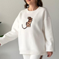 🎉Nieuwjaars Cadeau 50% KORTING!🔥Dames 2-delige Casual Set (Leopard Print Accent) – Oversized & Comfortabel: Geen Meer Outfit-Stress!