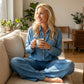 🎉Nieuwjaars Cadeau 50% KORTING!👖Dames 2-delige Faux Denim Pyjama (Stijlvol & Comfortabel)  – Kan Buiten Gedragen: Relax & Lounge in Trend!