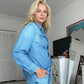 🎉Nieuwjaars Cadeau 50% KORTING!👖Dames 2-delige Faux Denim Pyjama (Stijlvol & Comfortabel)  – Kan Buiten Gedragen: Relax & Lounge in Trend!