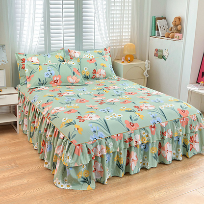 💘Valentijnsaanbieding: 50% Korting! 👑Luxe 3-Delige Bedrokset met Dubbellagse Ruches – Romantisch & Comfortabel voor Jouw Slaapkamer!