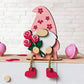 🎉Nieuwjaars Cadeau 50% KORTING!🧝‍♀️Valentijnsdag Houten Kabouter Decoratie : Romantisch Hartjes&Bloemen Ontwerp – Perfect Voor Plank & Cadeau!