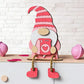 🎉Nieuwjaars Cadeau 50% KORTING!🧝‍♀️Valentijnsdag Houten Kabouter Decoratie : Romantisch Hartjes&Bloemen Ontwerp – Perfect Voor Plank & Cadeau!