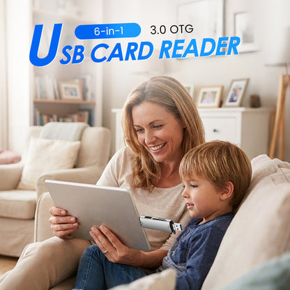 💘Valentijnsaanbieding: 50% Korting! 💻6-in-1 USB 3.0 OTG Kaartlezer – Snel Gegevensoverdracht & Multi-Apparaat Compatibiliteit!