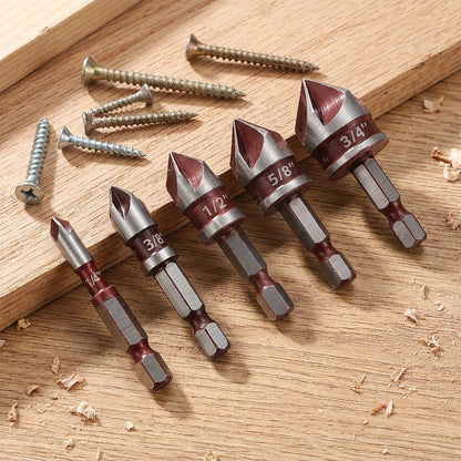 💘Valentijnsaanbieding: 50% Korting! 🔩Verzinkboorset voor Hout & Metaal – 5-delige Set van Hoogwaardig Koolstofstaal!