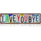 💘Valentijnsaanbieding: 50% Korting!💖 Vintage “Love You More” Kentekenplaat Blikken Bord – Rustieke Wanddecoratie & Cadeau!