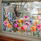 🌞Fris De Lente In Met 50% Korting!🌸 Venster vol Leven: Kleurrijk Bloemenboeket Raamsticker – Geen Lijmresten, Geen Gedoe!