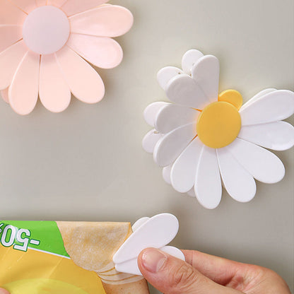 🌞Fris De Lente In Met 50% Korting!🌸Magnetische Margriet Vershoudclips | 5-in-1 Decoratieve Zakjesluiters & Koelkastmagneet | Houd Snacks Vers & Je Keuken Gezellig