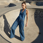 🌞Fris De Lente In Met 50% Korting!🔥"Effortless Chic" tweedelig set: elegant neckholder-top & wijde broek met zakken.