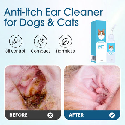 ❄️Zomerfresh 50% Korting!🐶Milde Oorreiniger voor Honden & Katten – 120ml Pet Ear Wash met Zachte Siliconen Punt
