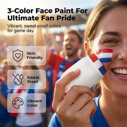 🌞Fris De Lente In Met 50% Korting!⚽WK 2026 Vlag Schminkstift | 3-in-1 Facepaint in Eén Veeg | Huidvriendelijk, Zweetbestendig & Makkelijk Afwasbaar