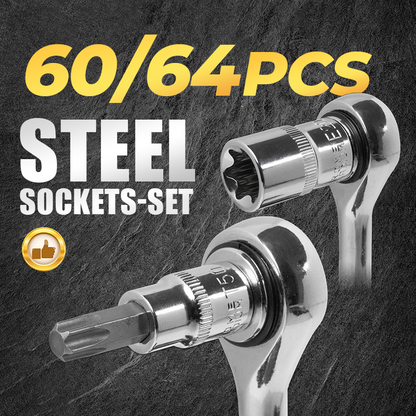 🌞Fris De Lente In Met 50% Korting!🔥60/64-Delige Torx & E-Torx Doppenset | Professioneel CR-V Staal | Dé Complete Bitset voor Auto's & Motoren