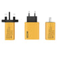 🌞Fris De Lente In Met 50% Korting!🔥4-Poorts Snellader met 4-in-1 PD Oplaadkabel (2m) | Universeel Oplaadstation voor Smartphone & Tablet | Geel