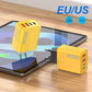 🌞Fris De Lente In Met 50% Korting!🔥4-Poorts Snellader met 4-in-1 PD Oplaadkabel (2m) | Universeel Oplaadstation voor Smartphone & Tablet | Geel