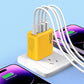 🌞Fris De Lente In Met 50% Korting!🔥4-Poorts Snellader met 4-in-1 PD Oplaadkabel (2m) | Universeel Oplaadstation voor Smartphone & Tablet | Geel