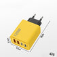 🌞Fris De Lente In Met 50% Korting!🔥4-Poorts Snellader met 4-in-1 PD Oplaadkabel (2m) | Universeel Oplaadstation voor Smartphone & Tablet | Geel