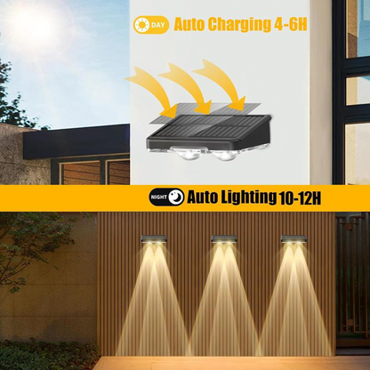 🌞Fris De Lente In Met 50% Korting!💡Solar LED Wandlamp voor Buiten | Draadloze Tuinverlichting met Sensor | RGB & Warm Wit | Weerbestendig