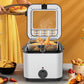 🌞Fris De Lente In Met 50% Korting!🍟Compacte Friteuse met Kijkvenster | Elektrische Frituurpan voor Friet & Snacks | Zilver RVS Design