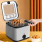 🌞Fris De Lente In Met 50% Korting!🍟Compacte Friteuse met Kijkvenster | Elektrische Frituurpan voor Friet & Snacks | Zilver RVS Design