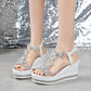 🌞Fris De Lente In Met 50% Korting!🦋Sleehak Sandalen met Glitter Vlinders | Elegante Platform Zomerschoenen met Parels | Comfortabele Pasvorm