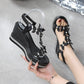 🌞Fris De Lente In Met 50% Korting!🦋Sleehak Sandalen met Glitter Vlinders | Elegante Platform Zomerschoenen met Parels | Comfortabele Pasvorm