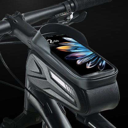 🌞Fris De Lente In Met 50% Korting!💧Waterdichte Fietstas voor op Frame | Telefoonhouder met Touchscreen & Zonneklep | Hard-Shell Bovenbuis Tas voor E-bike & MTB
