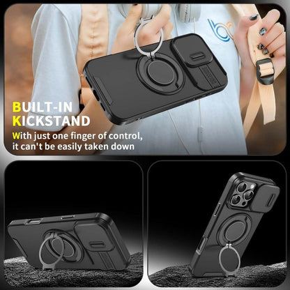 🌞Fris De Lente In Met 50% Korting!🔥Heavy Duty iPhone Hoesje | Robuuste Pantser Backcover met Camera Slider | Ingebouwde Ringhouder & Magneet