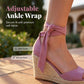 🌞Fris De Lente In Met 50% Korting!🌸Luxe Espadrille Wig Sandalen met Enkelveter - Stijlvol & Comfortabel