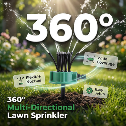 ❄️Zomerfresh 50% Korting!💦360° Tuinsproeier met Flexibele Sproeikoppen – Gelijkmatige Beregening voor Gazon, Bloemen & Moestuin